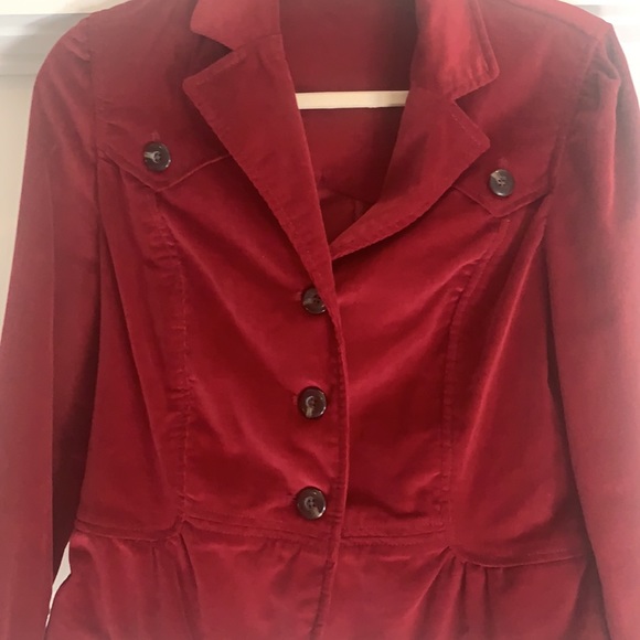Rafaella Stretch corduroy blazer. Reddish maroon size 8 - Picture 2 of 9